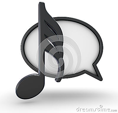 Speech bubble and music note Stock Photo