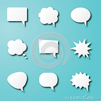 Speech bubble paper art Vector Illustration