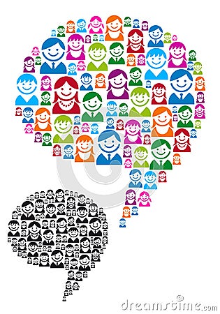 Speech bubble with people icons, vector Vector Illustration