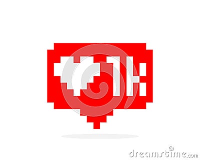 Speech bubble pixel with 1k love image. Vector Illustration Vector Illustration