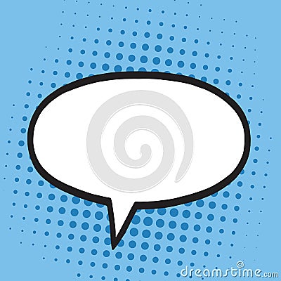 Speech Bubble in Pop Art Comics Style. Blue Colors Retro Illustration Background Vector Illustration