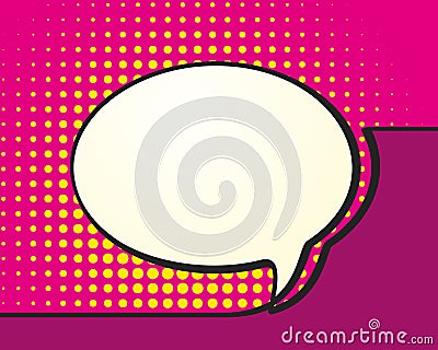 Pop art style continuous line drawing of oval speech bubble, Vector Cartoon Illustration