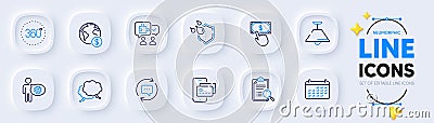 Speech bubble, Puzzle and Update comments line icons for web app. Pictogram icon. Vector Vector Illustration