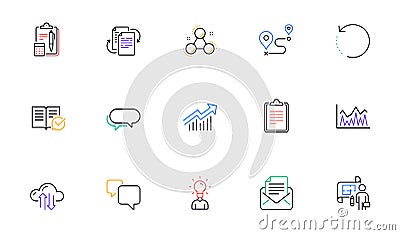 Speech bubble, Recovery data and Demand curve line icons for website, printing. For design. Vector Vector Illustration