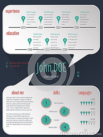 Speech bubble resume cv curriculum vitae template Stock Photo