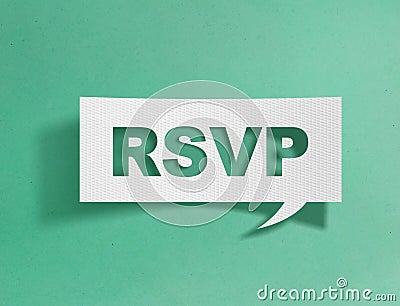 Speech bubble with rsvp message Stock Photo