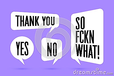 Speech Bubble. Set of colorful cloud talk speech bubble Vector Illustration