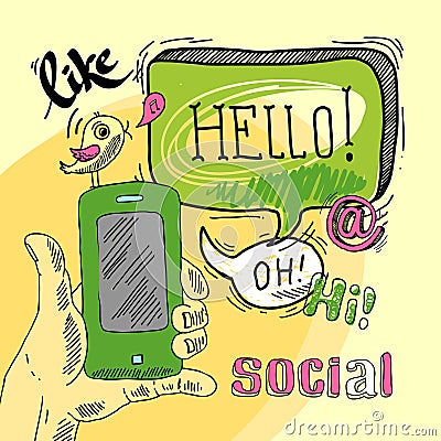 Speech bubble social Vector Illustration