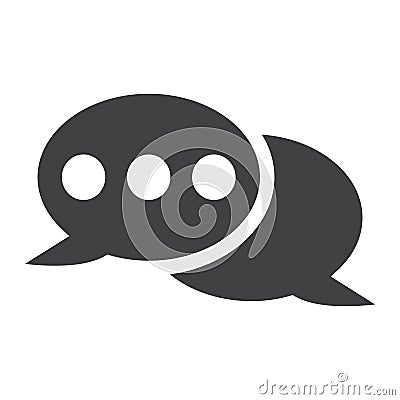 Speech bubble solid icon, chat and website Vector Illustration