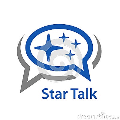 Speech bubble star talk icon Vector Illustration