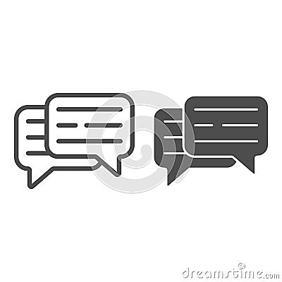 Speech bubble, text, dialogue line and solid icon, communication concept, interaction vector sign on white background Vector Illustration