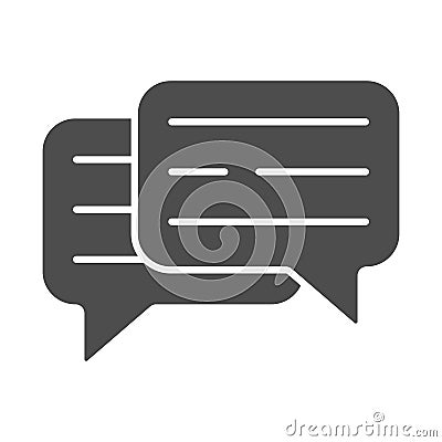 Speech bubble, text, dialogue solid icon, communication concept, interaction vector sign on white background, glyph Vector Illustration