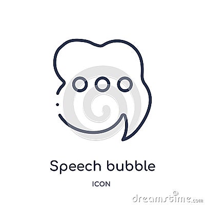 speech bubble with three dots inside icon from user interface outline collection. Thin line speech bubble with three dots inside Vector Illustration