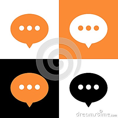 Speech bubble and three dots logo, modern logomark icon design - Vector Vector Illustration