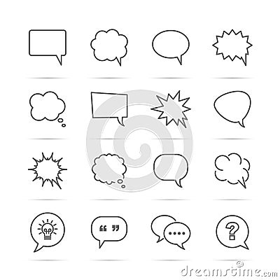 Speech bubble vector line icons Vector Illustration