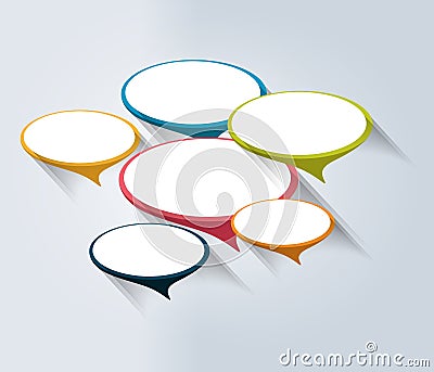 Speech bubbles banner, template. Business color vector. Vector Illustration