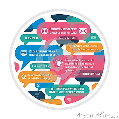 Speech bubbles - creative vector illustration for presentation, booklet, web page etc. Vector Illustration