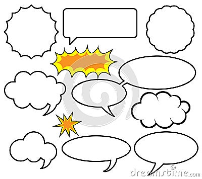 Speech Bubbles Designs - Set of Concepts Vector illustrations Vector Illustration