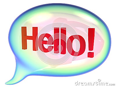 Speech bubbles with hello sign Stock Photo