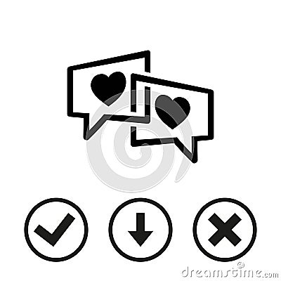 Speech Bubbles Icon. chat love pictogram stock vector illustration Vector Illustration