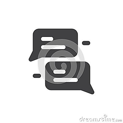 Speech bubbles icon vector, filled flat sign, solid pictogram isolated on white. Vector Illustration