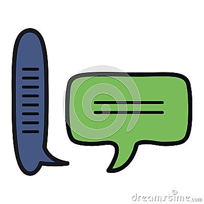 Speech bubbles messages icons Vector Illustration