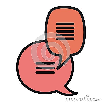 Speech bubbles messages icons Vector Illustration