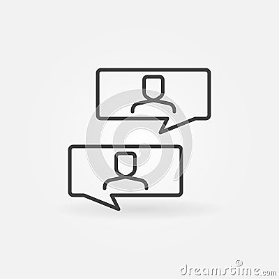 Speech Bubbles with People linear vector concept icon Vector Illustration