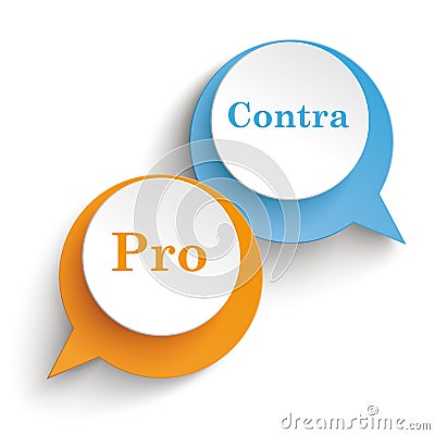 2 Speech Bubbles Pro Contra Vector Illustration