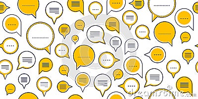 Speech bubbles seamless vector background, endless pattern with dialog signs, talk and discussion theme, social media Vector Illustration