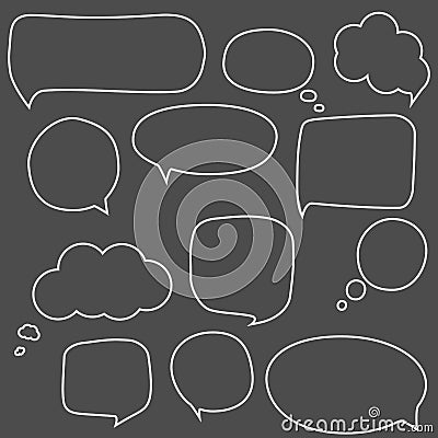 Speech bubbles set line style. Communication concept Stock Photo