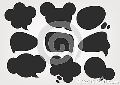 Speech Bubbles silhouette sets Vector Illustration