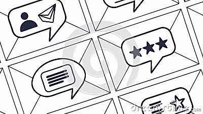 Speech bubbles and stars pattern, communication and feedback vector design Generative AI Vector Illustration