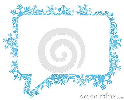 Speech buble with snowflakes Vector Illustration