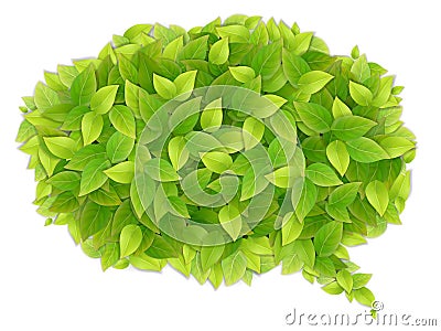 Speech cloud of green leaves Vector Illustration