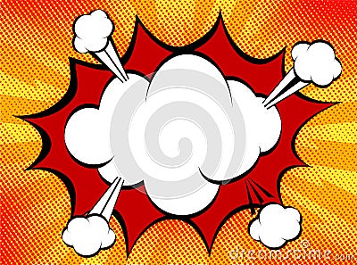 Speech explosion bubble collision pop-art style - funny balloon Vector Illustration