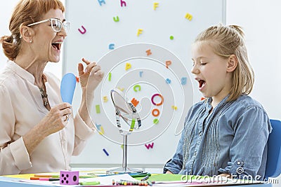 Speech and language rehabilitation Stock Photo