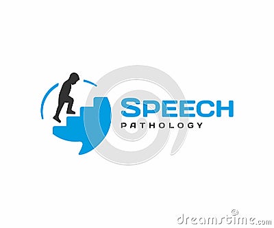 Speech pathology logo design. Speech therapy vector design Vector Illustration