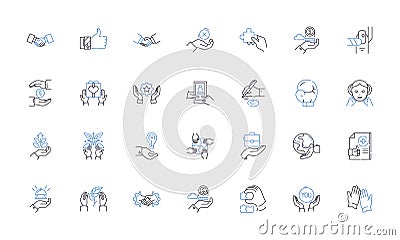 Speech pattern line icons collection. Inflection, Dialect, Cadence, Intonation, Pronunciation, Rhythm, Accent vector and Vector Illustration