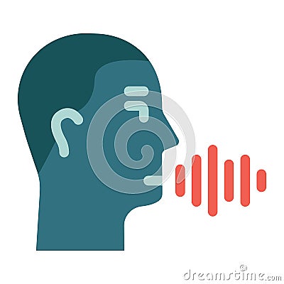 Speech recognition flat icon, voice control Vector Illustration