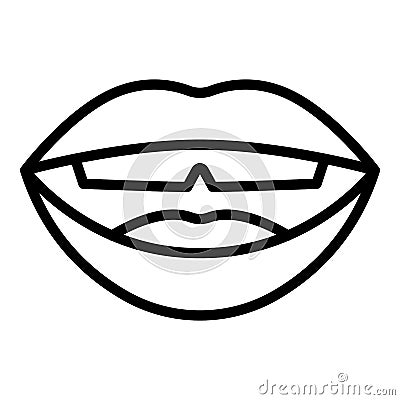 Speech sound icon outline vector. Mouth pronunciation Vector Illustration