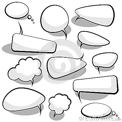 Speech And Thought Bubbles Vector Illustration