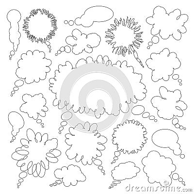 Speech and thought bubbles Vector Illustration