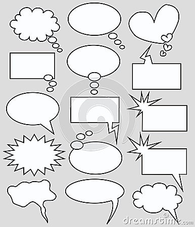 Speech and thought bubbles Vector Illustration