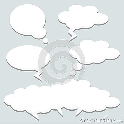 Speech thought bubbles, clouds, illustration Vector Illustration