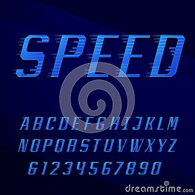 Speed alphabet vector font. Vector Illustration