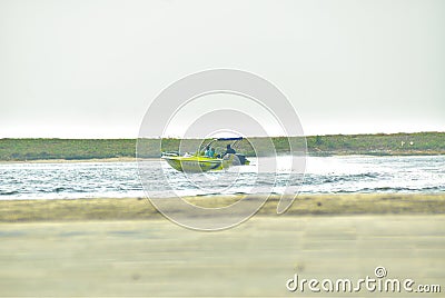 Speed ??boat driving at Ancol Beach, Jakarta August 9, 2023 Editorial Stock Photo
