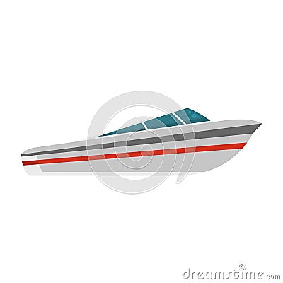 Speed boat icon, flat style Vector Illustration