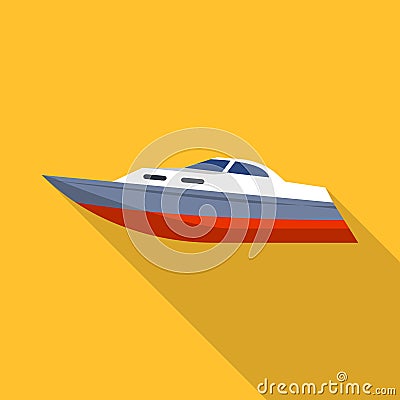 Speed boat icon, flat style Vector Illustration