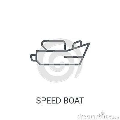 Speed boat icon. Trendy Speed boat logo concept on white backgro Vector Illustration